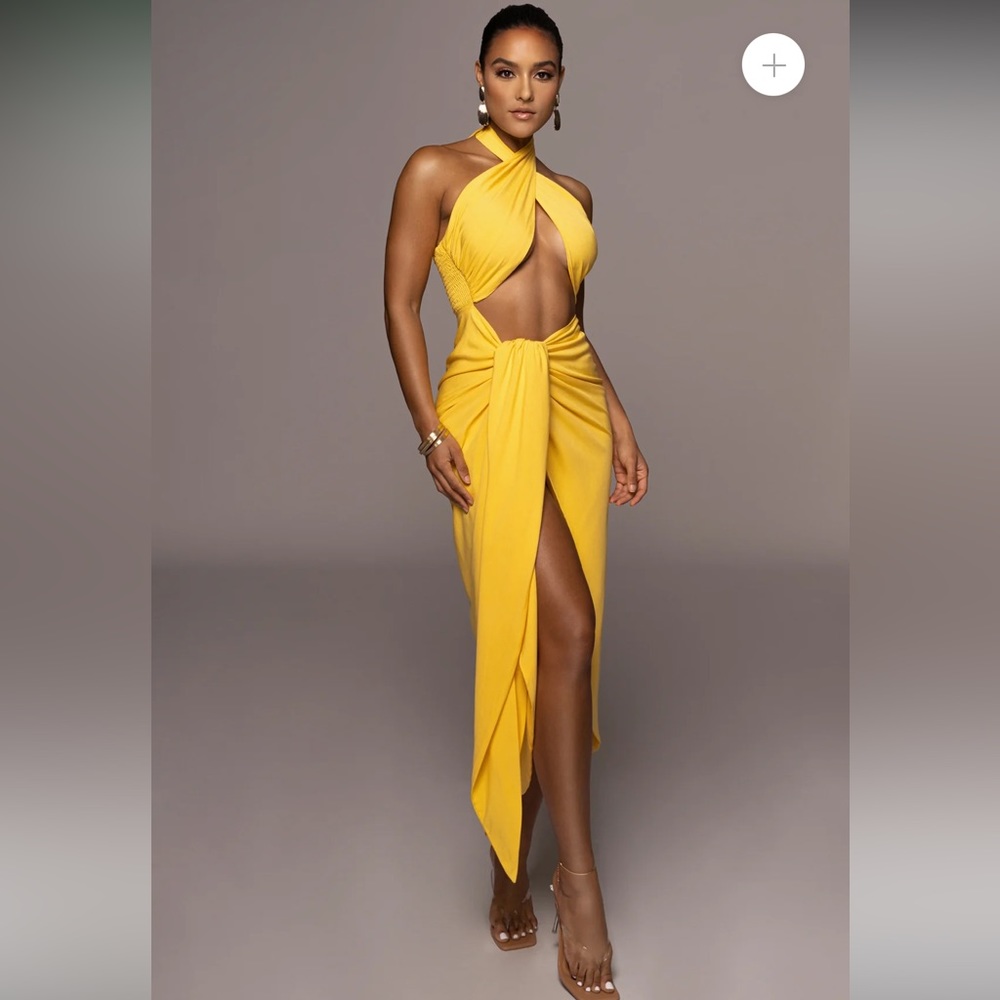 JLUXLABEL Sahara dress yellow XL